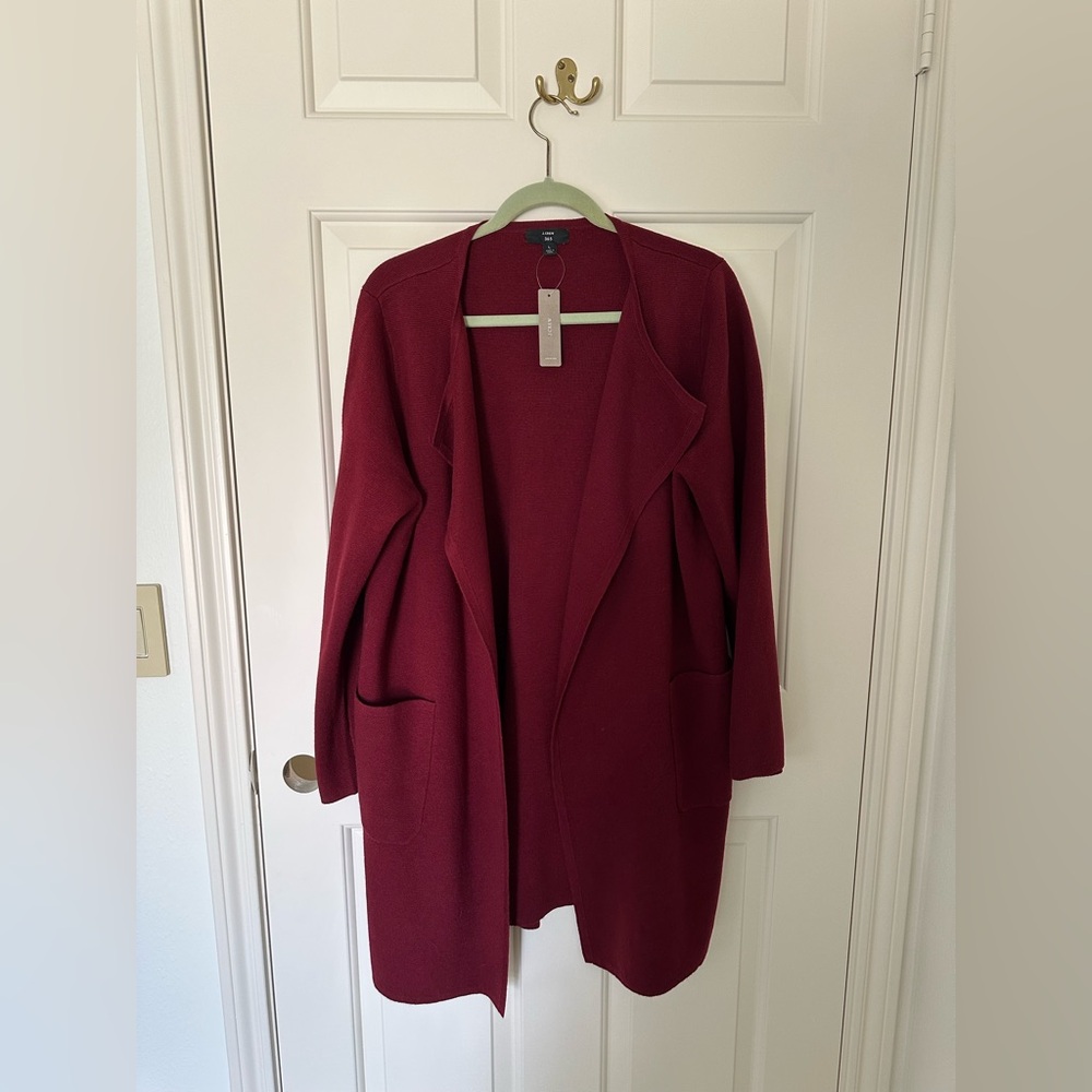 J. Crew Rich burgundy Open Cardigan Juliette